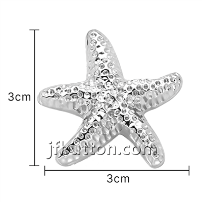 Kancing Shank Bintang Laut Logam Dekoratif