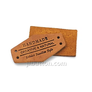 Label kulit debossing mini untuk topi