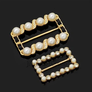 Pin Gesper Sabuk Mutiara Persegi Untuk Gaun