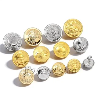 Kancing Militer Kuningan Antik