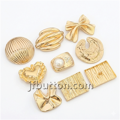 Kancing Shank Logam Desain Kusut